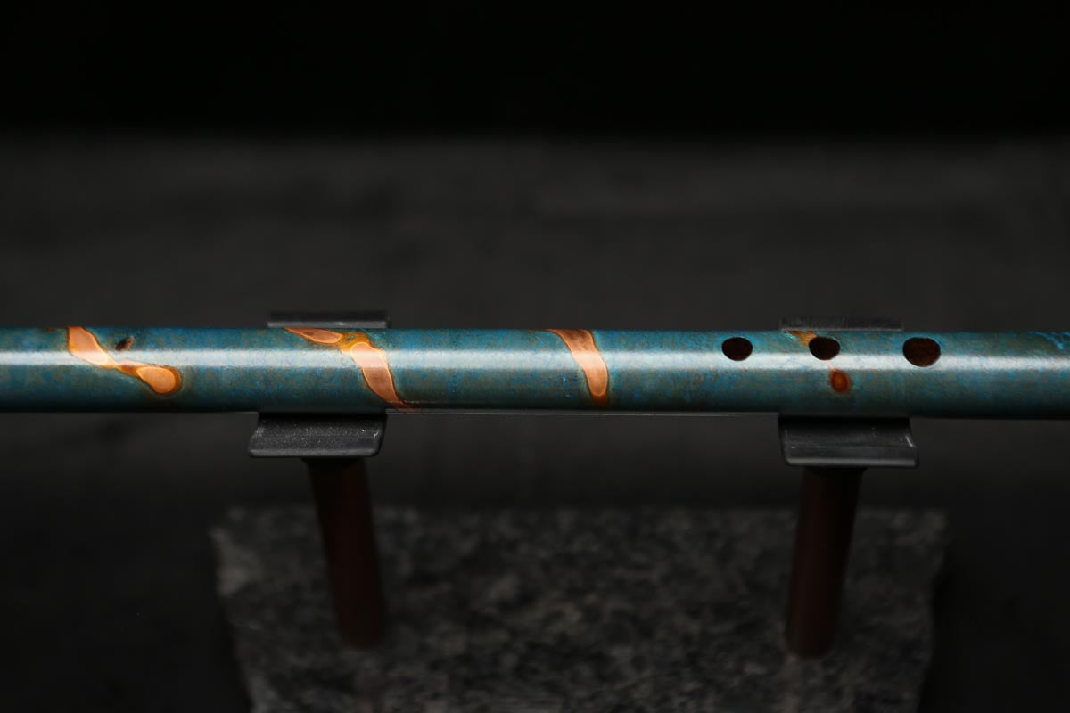 Low D Copper Flute #LDC0039 in Turquoise Reef