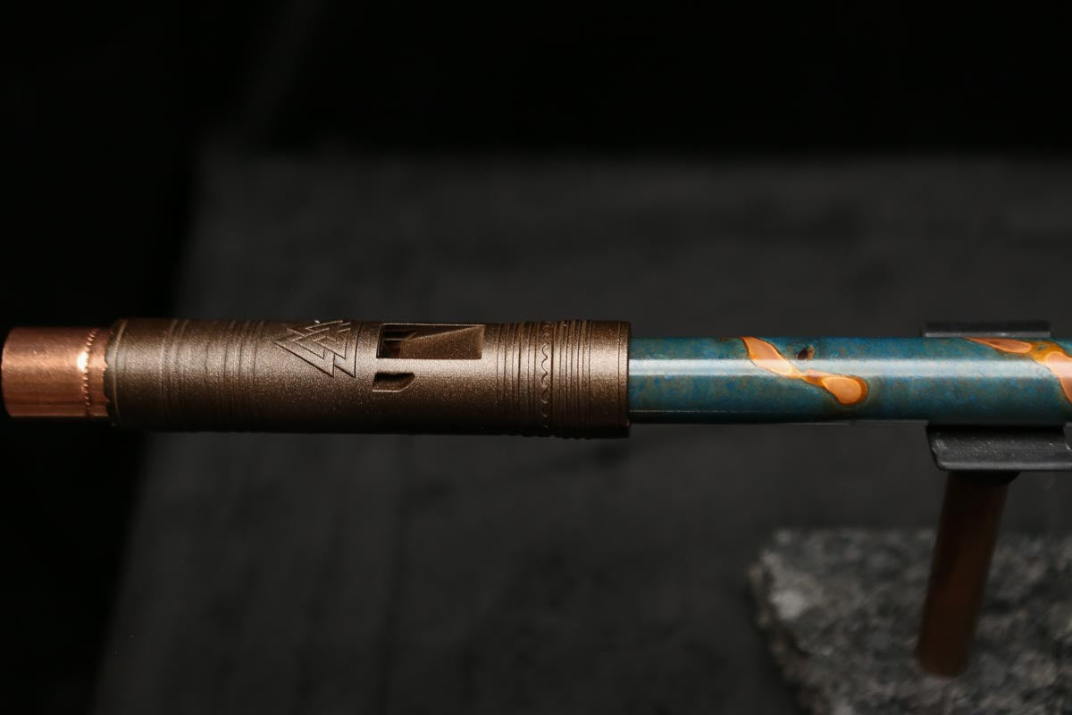 Low D Copper Flute #LDC0039 in Turquoise Reef