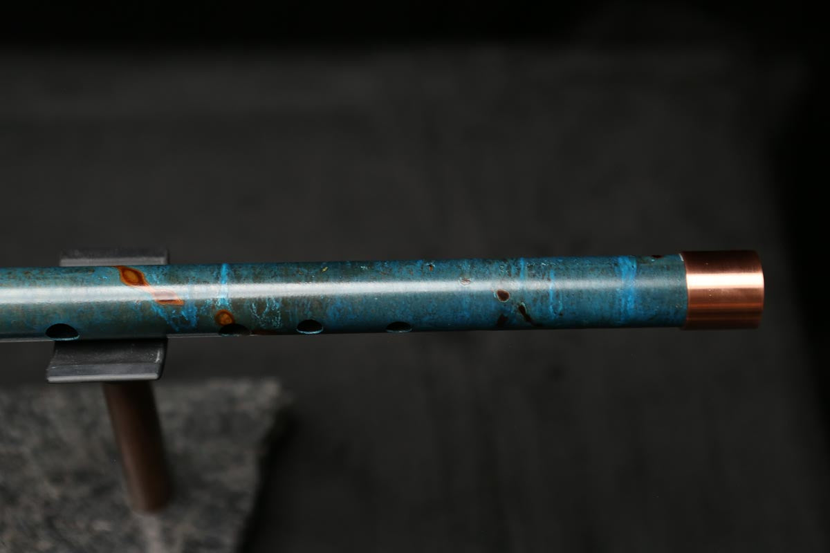 Low D Copper Flute #LDC0039 in Turquoise Reef