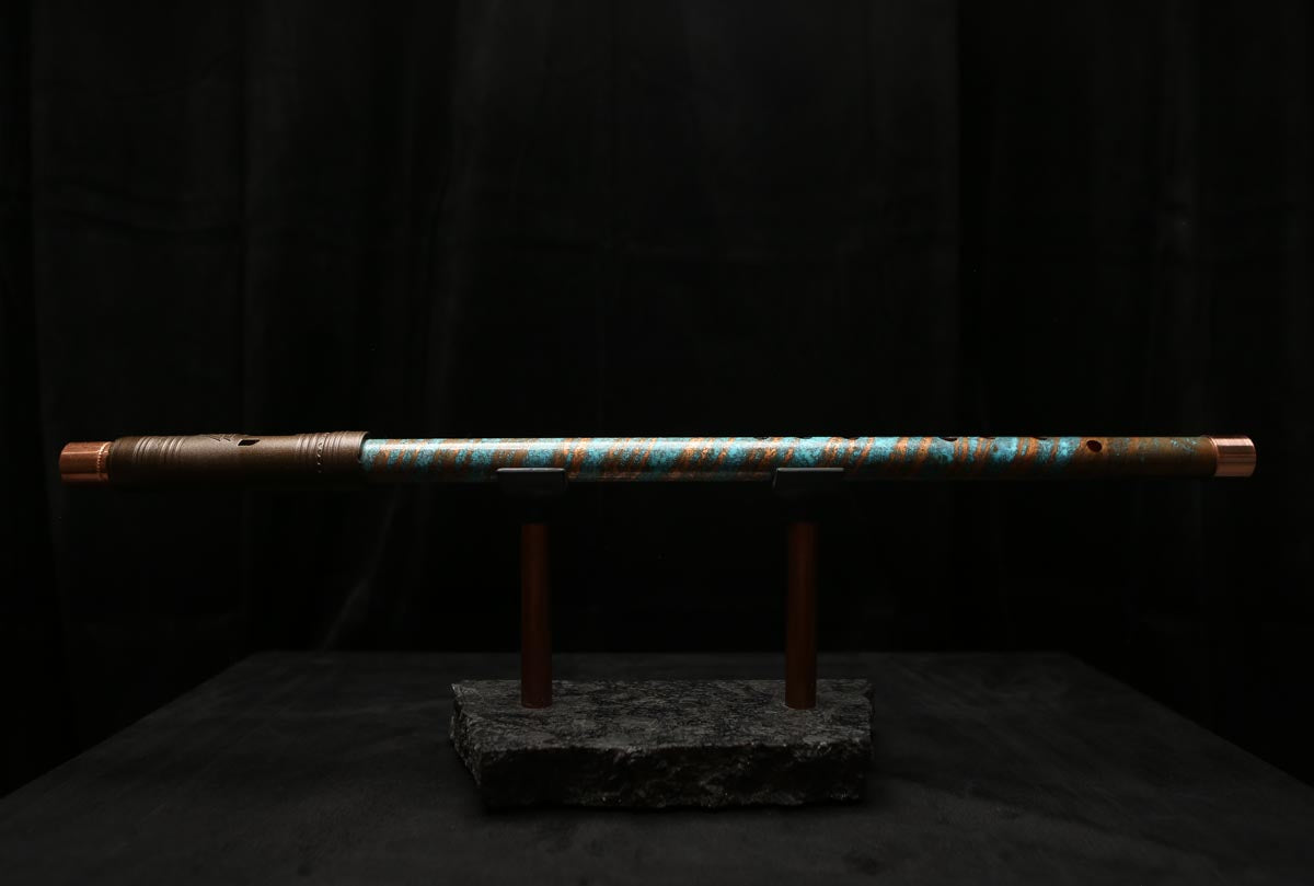 Low D Copper Flute #LDC0043 in Typhoon Spiral