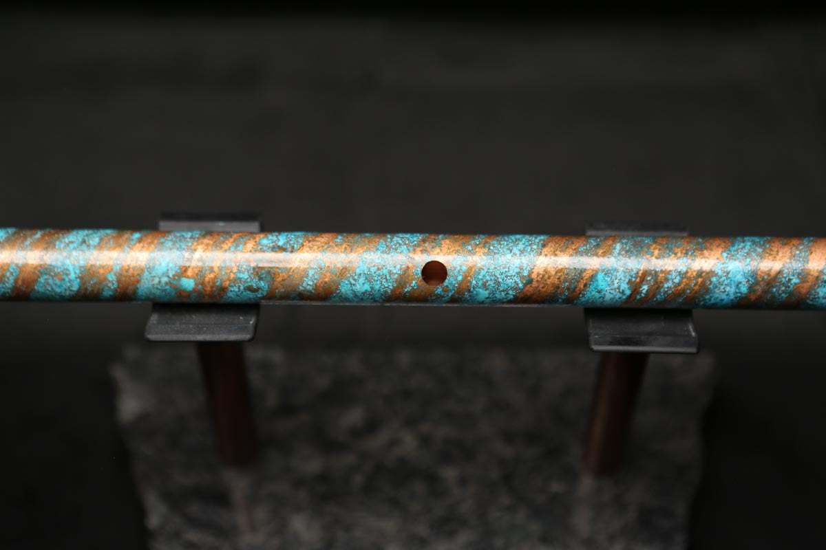 Low D Copper Flute #LDC0043 in Typhoon Spiral