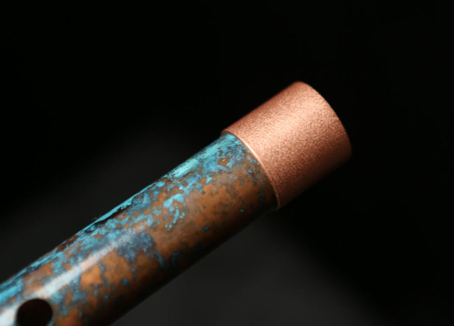 Low D Copper Flute #LDC0045 in Ocean Storm w/Copper Jewel End-Piece