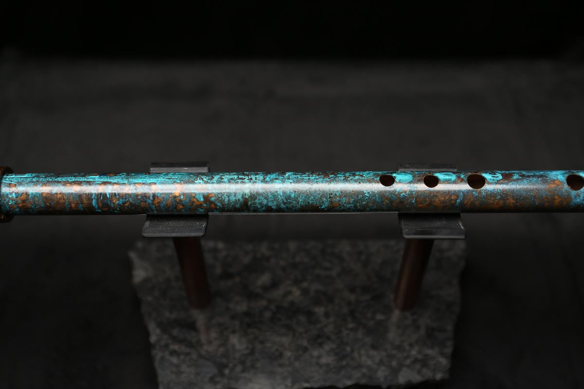 Low D Copper Flute #LDC0045 in Ocean Storm w/Copper Jewel End-Piece