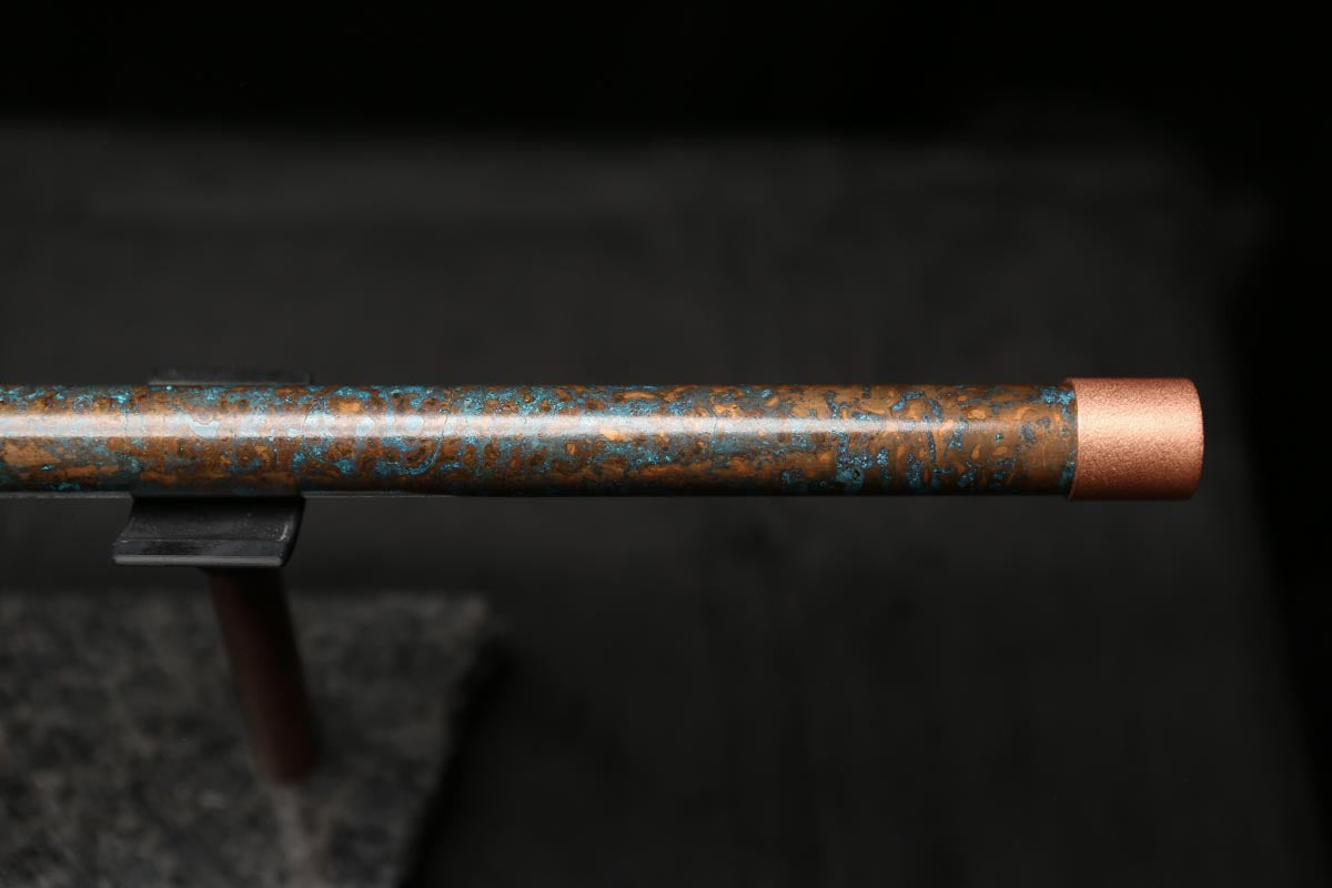 Low D Copper Flute #LDC0045 in Ocean Storm w/Copper Jewel End-Piece