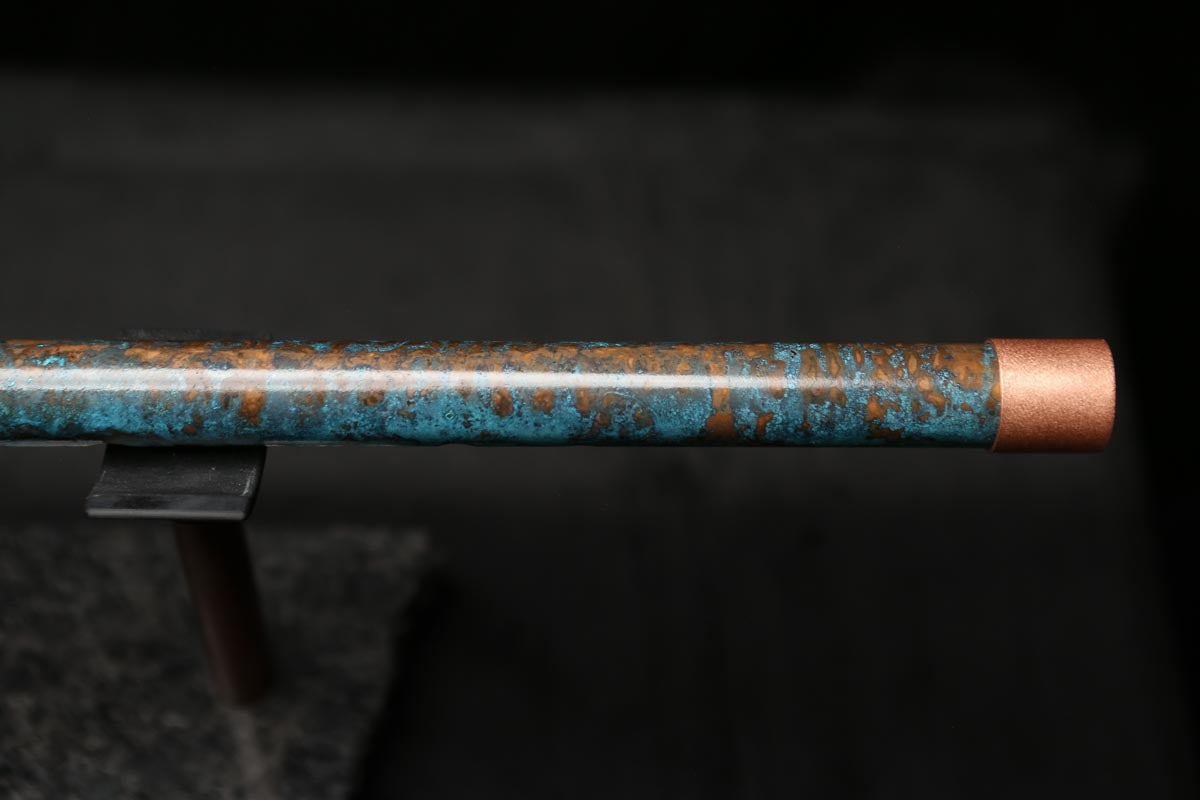 Low D Copper Flute #LDC0045 in Ocean Storm w/Copper Jewel End-Piece