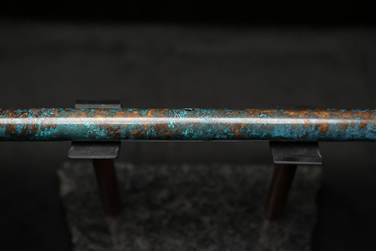 Low D Copper Flute #LDC0045 in Ocean Storm w/Copper Jewel End-Piece