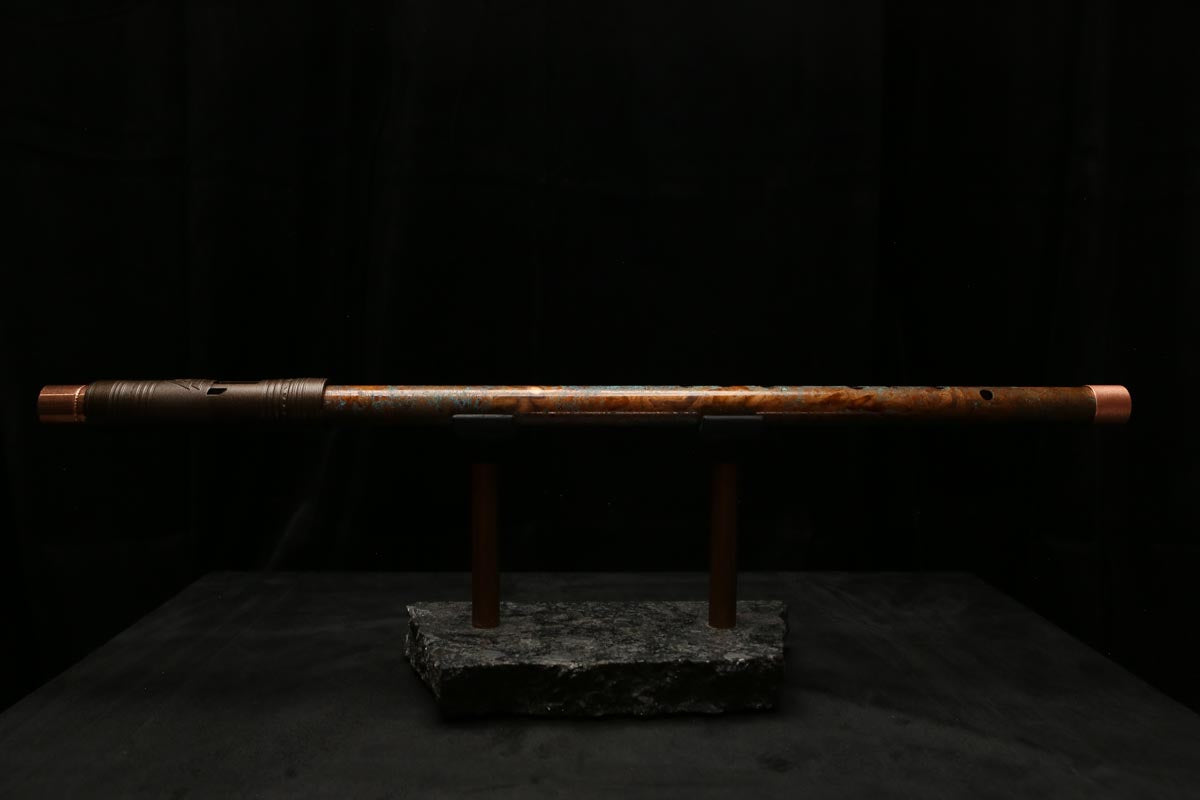 Low D Copper Flute #LDC0046 in Copper Storm w/Copper Jewel End-Piece