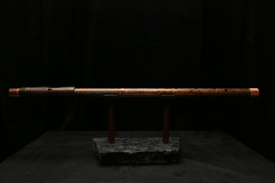 Low D Copper Flute #LDC0046 in Copper Storm w/Copper Jewel End-Piece