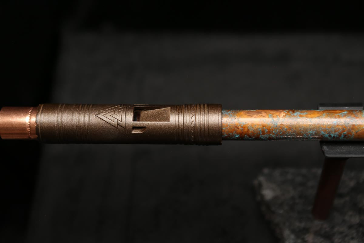 Low D Copper Flute #LDC0046 in Copper Storm w/Copper Jewel End-Piece