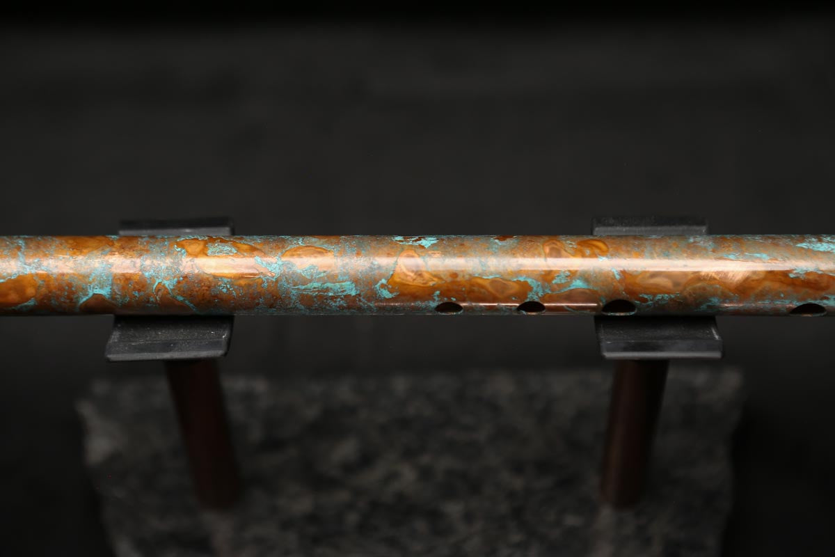 Low D Copper Flute #LDC0046 in Copper Storm w/Copper Jewel End-Piece