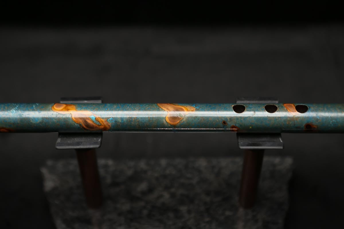 Low C Copper Flute #0114 in Turquoise Burl