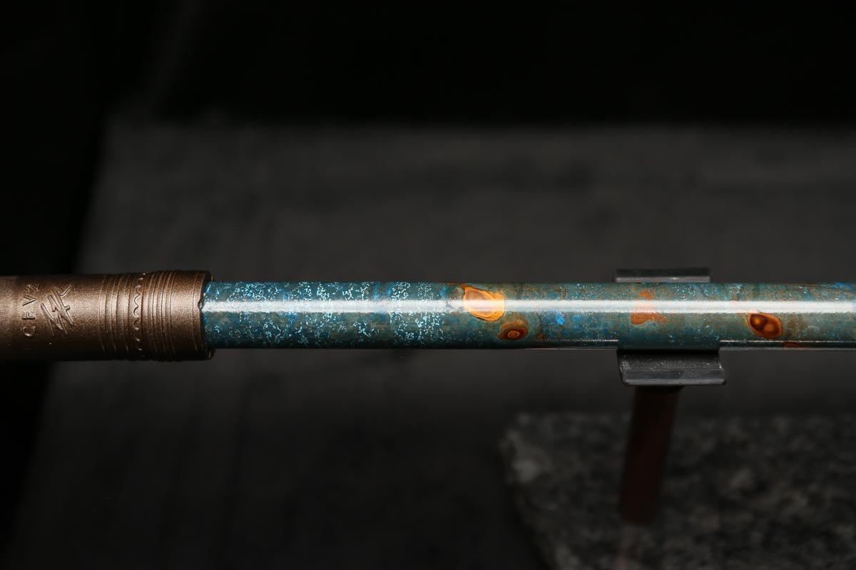 Low C Copper Flute #0114 in Turquoise Burl