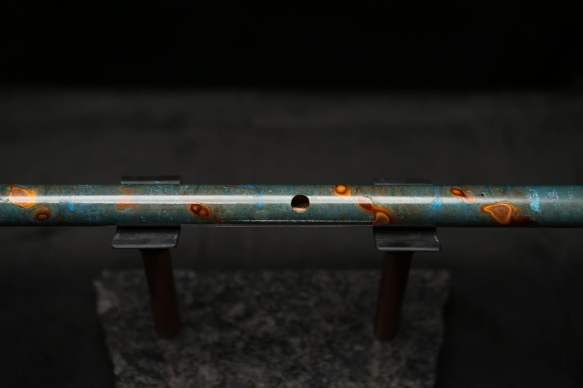 Low C Copper Flute #0114 in Turquoise Burl