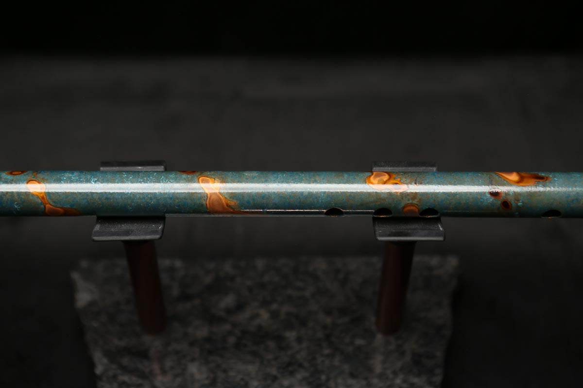 Low C Copper Flute #0114 in Turquoise Burl