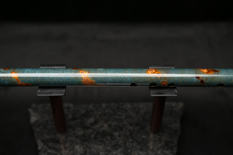 Low C Copper Flute #0114 in Turquoise Burl