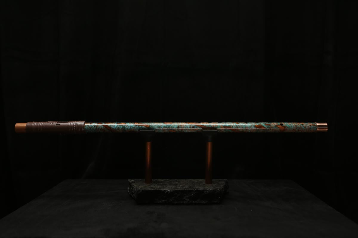 Low C Copper Flute #0115 in Turquoise Storm