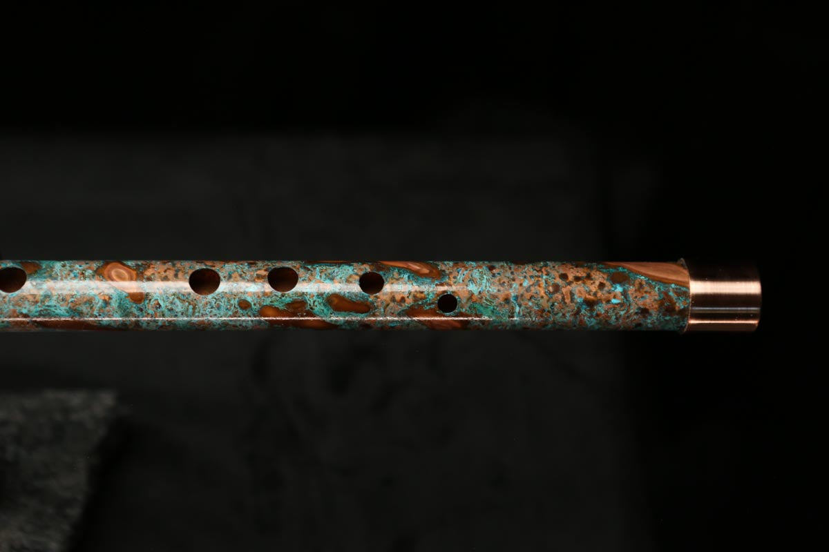 Low C Copper Flute #0115 in Turquoise Storm
