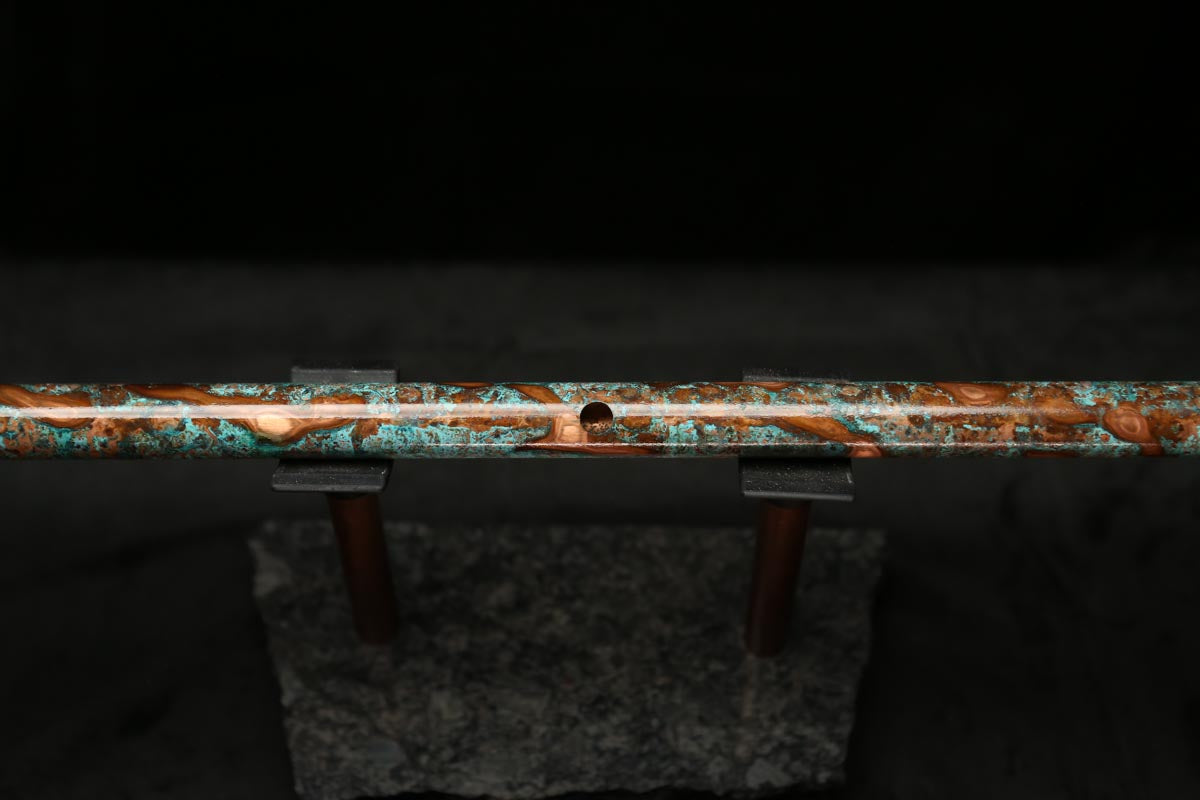 Low C Copper Flute #0115 in Turquoise Storm