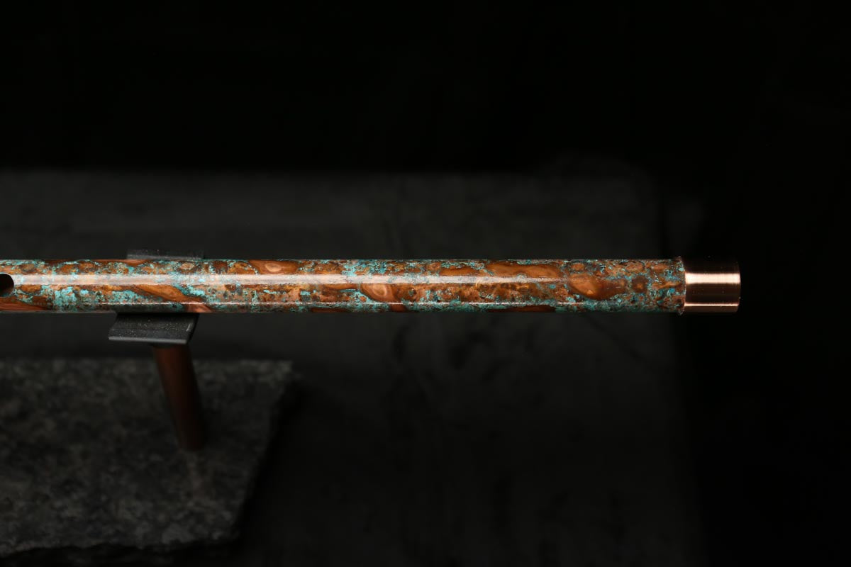 Low C Copper Flute #0115 in Turquoise Storm