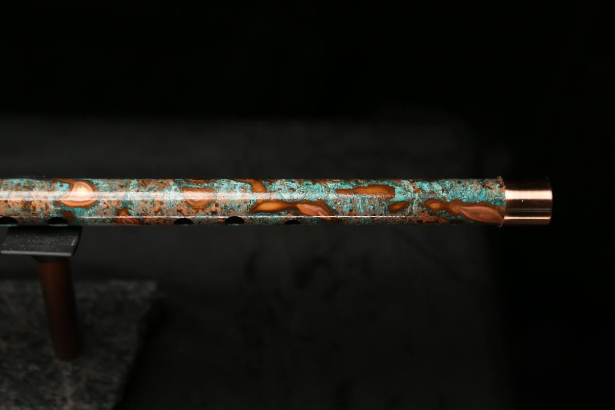 Low C Copper Flute #0115 in Turquoise Storm