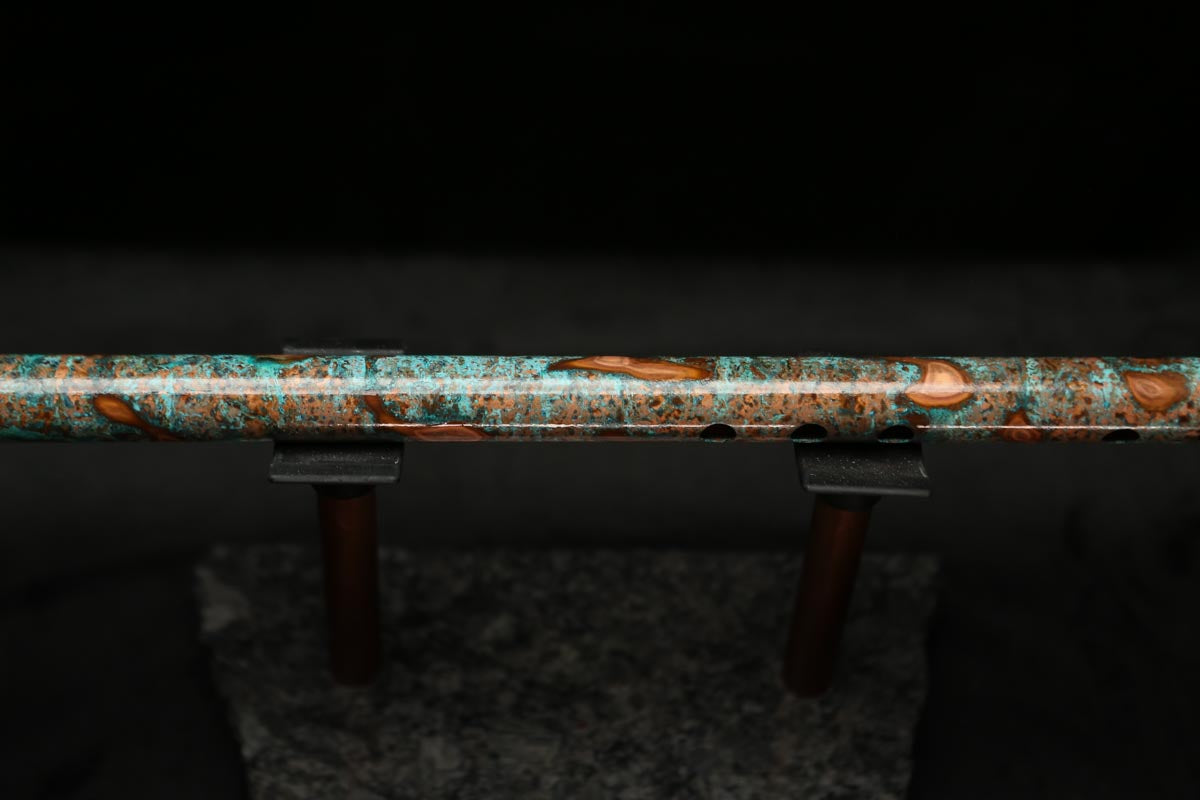 Low C Copper Flute #0115 in Turquoise Storm