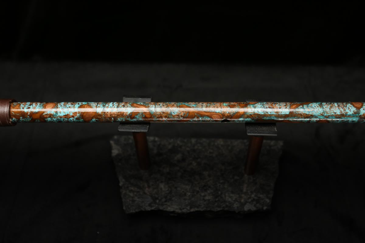 Low C Copper Flute #0117 in Turquoise Storm