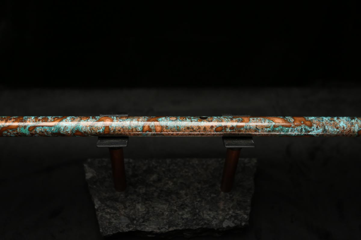 Low C Copper Flute #0117 in Turquoise Storm