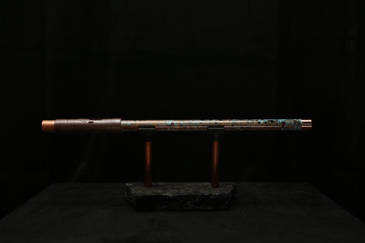 High F (Lullaby) Copper Flute #LE0062 in Ocean Tide