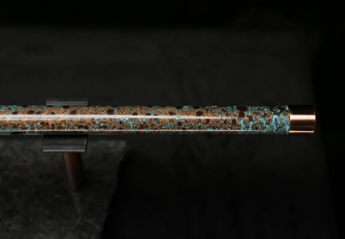 High F (Lullaby) Copper Flute #LE0062 in Ocean Tide
