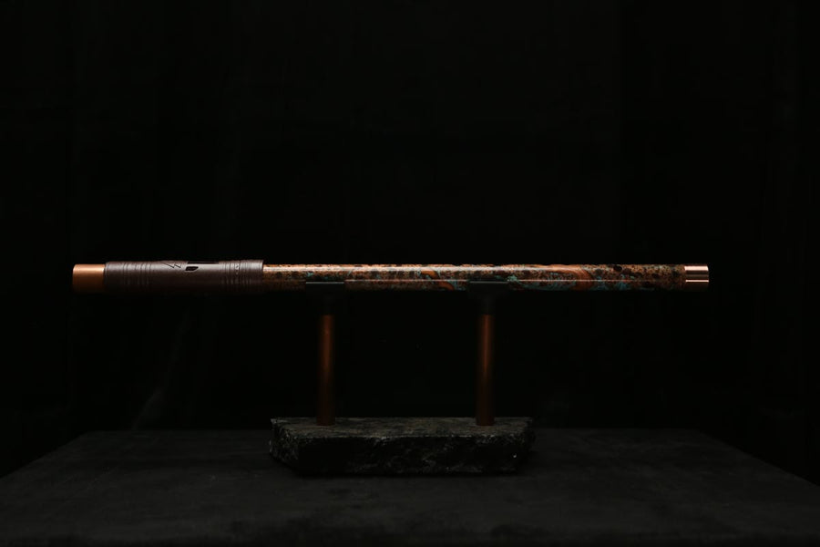 High F (Lullaby) Copper Flute #LE0061 in Turquoise Storm