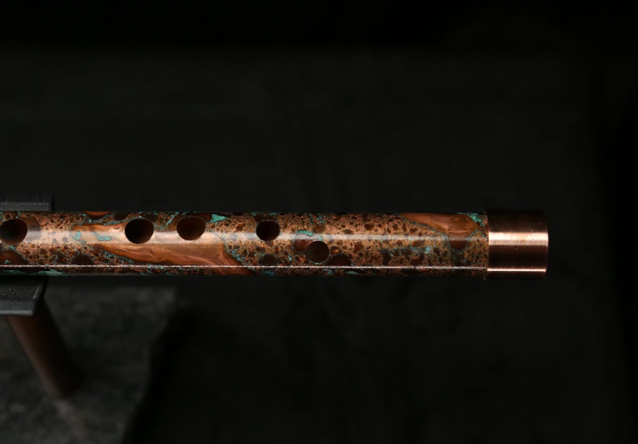 High F (Lullaby) Copper Flute #LE0061 in Turquoise Storm