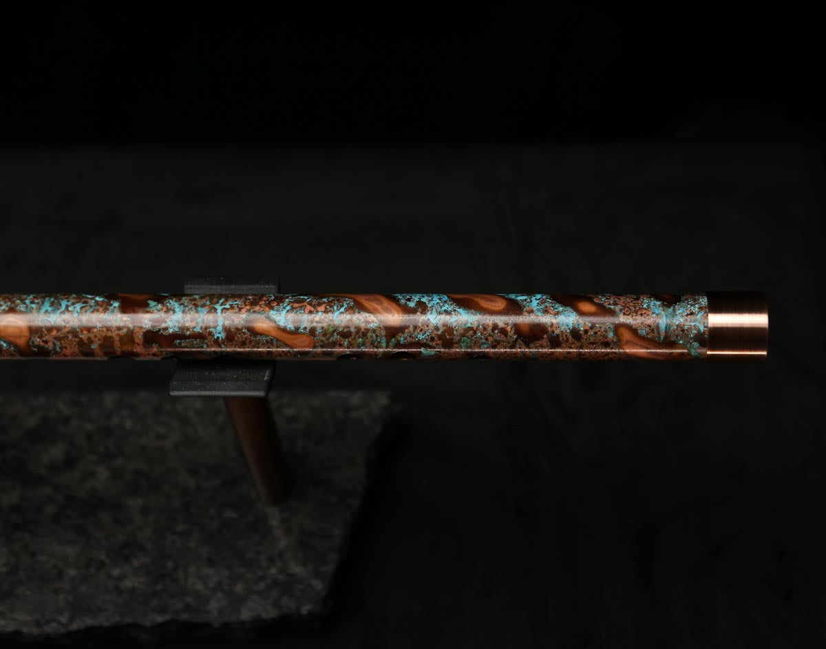 High F (Lullaby) Copper Flute #LE0061 in Turquoise Storm