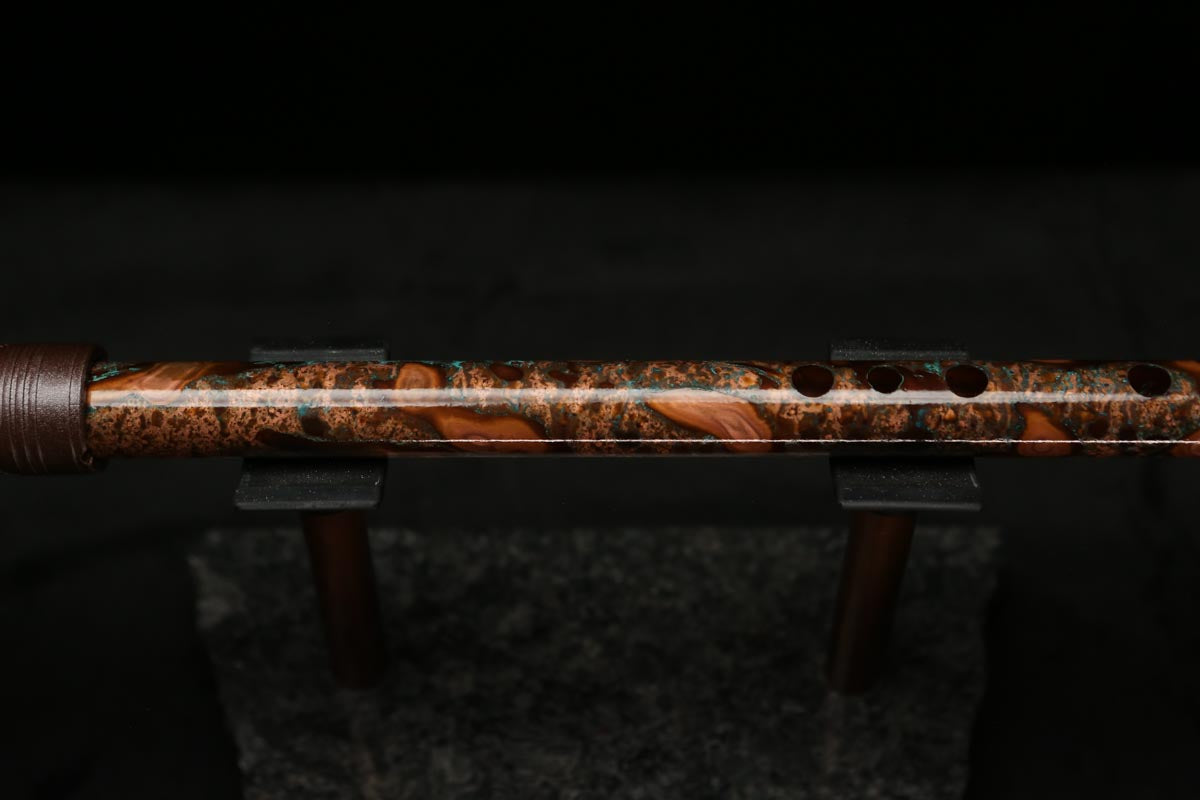 High F (Lullaby) Copper Flute #LE0060 in Turquoise Storm