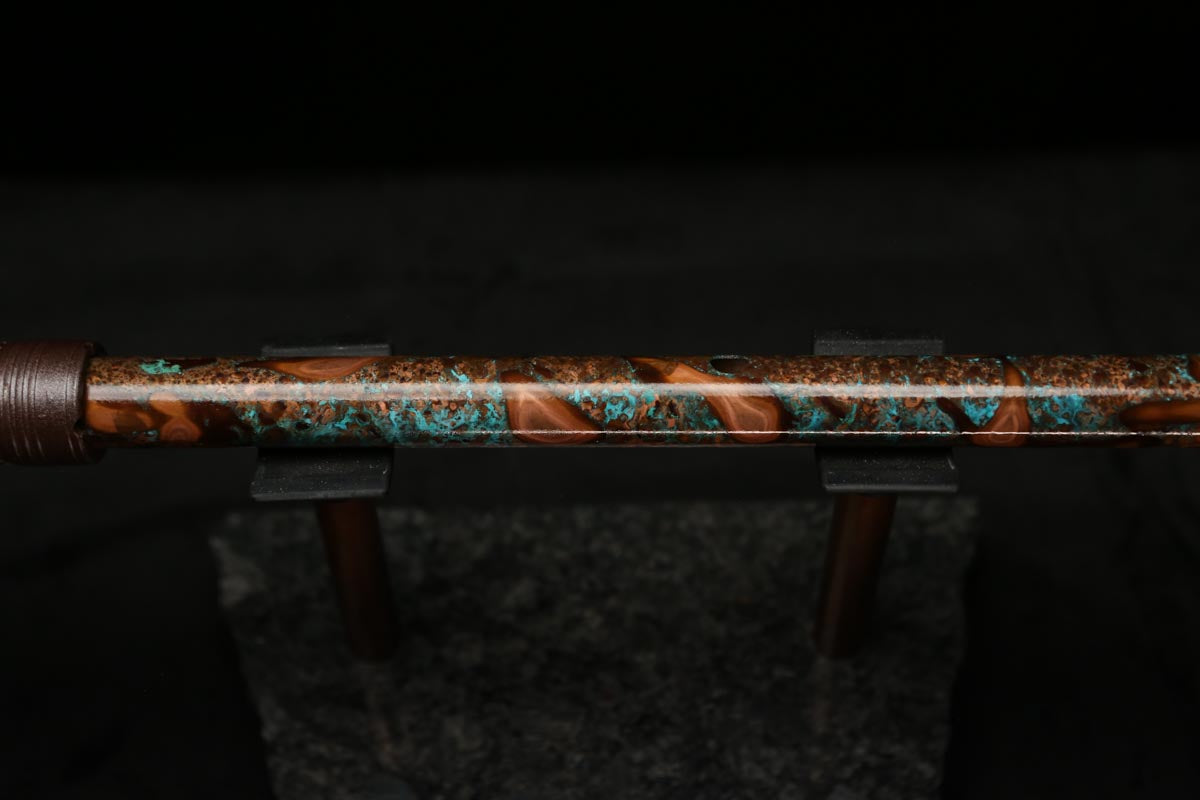 High F (Lullaby) Copper Flute #LE0060 in Turquoise Storm