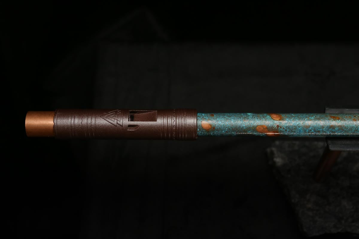 Low C Copper Flute #0119 in Turquoise Burl