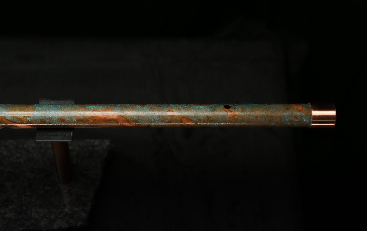 Low C Copper Flute #0119 in Turquoise Burl