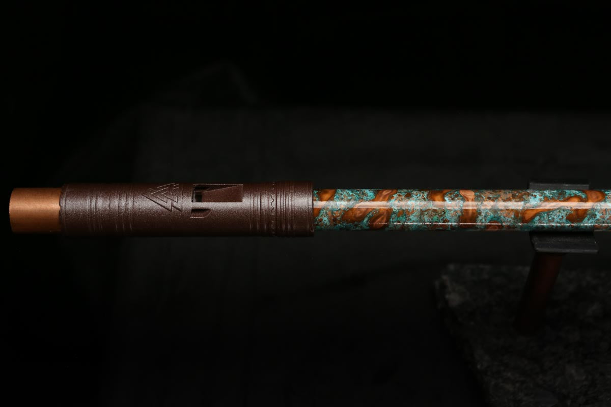 Low C Copper Flute #0120 in Turquoise Storm