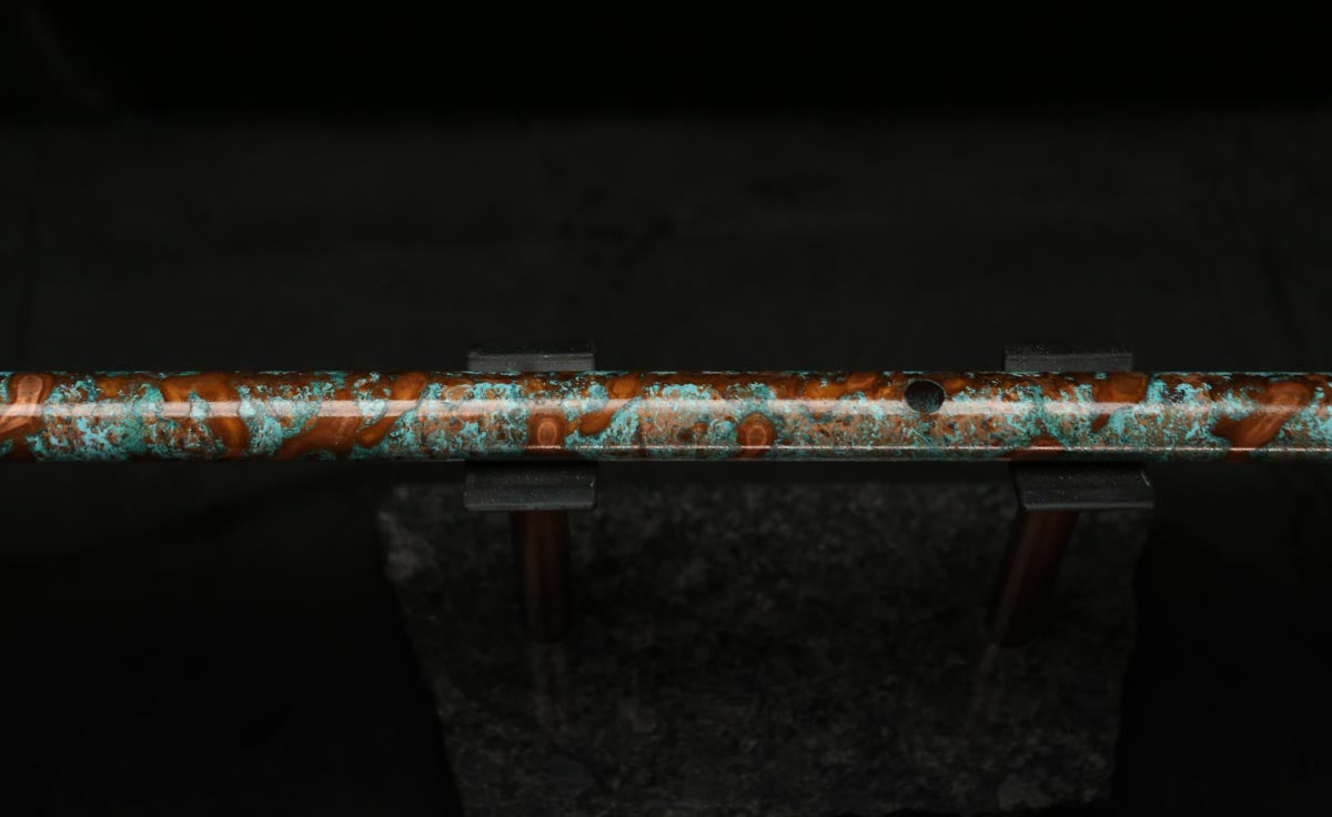 Low C Copper Flute #0120 in Turquoise Storm