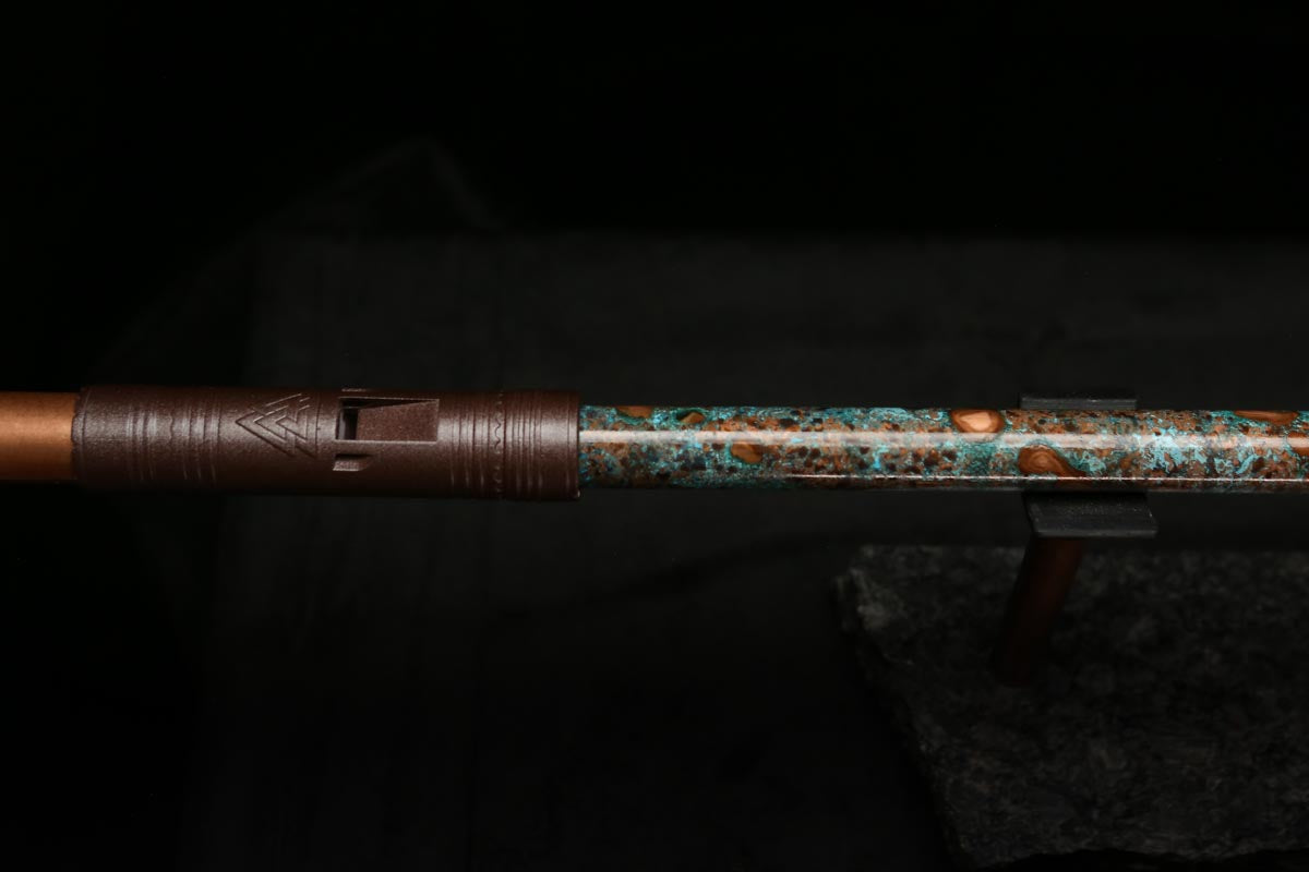 Low C Copper Flute #0121 in Turquoise Storm