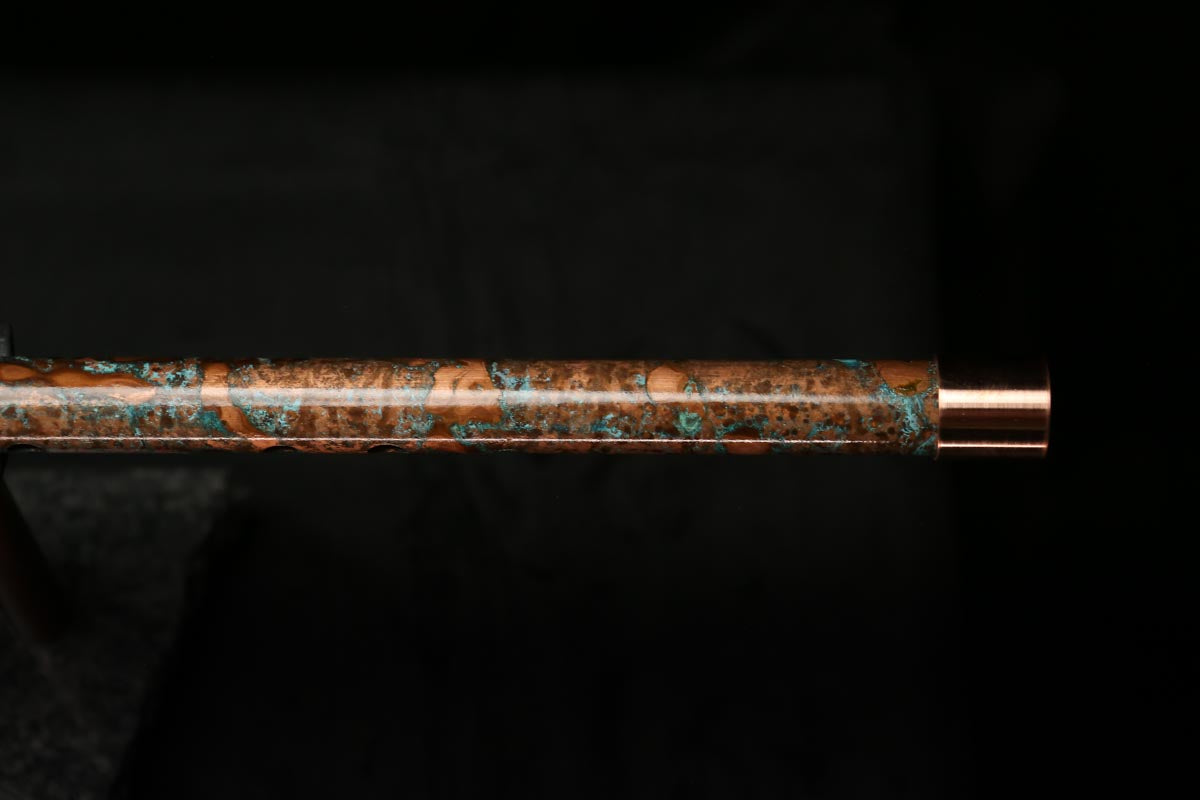Low C Copper Flute #0121 in Turquoise Storm