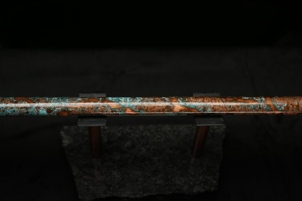 Low C Copper Flute #0121 in Turquoise Storm