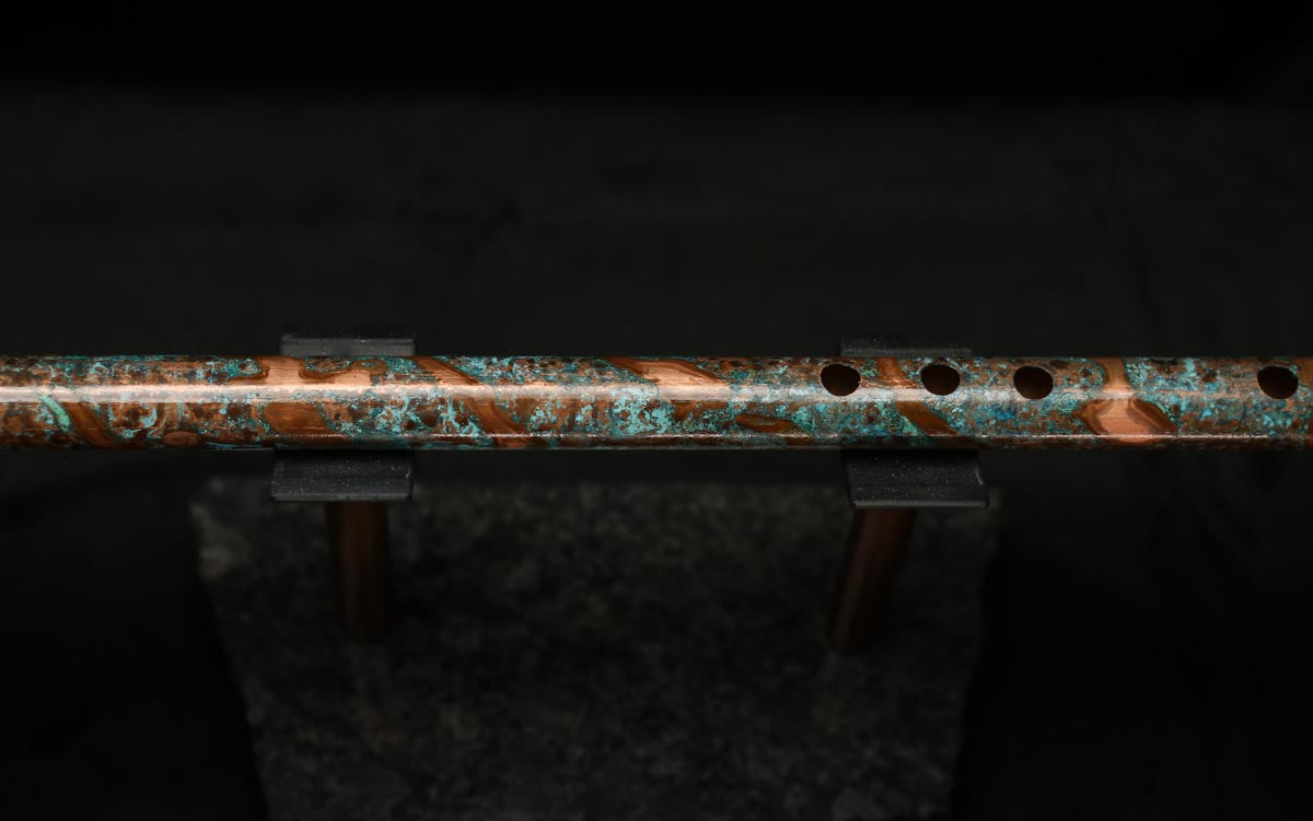 Low C Copper Flute #0122 in Turquoise Storm