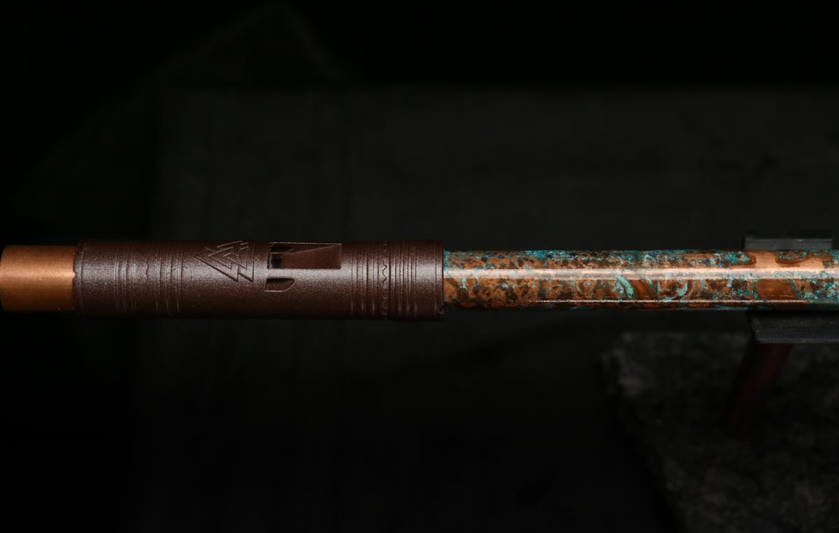 Low C Copper Flute #0122 in Turquoise Storm