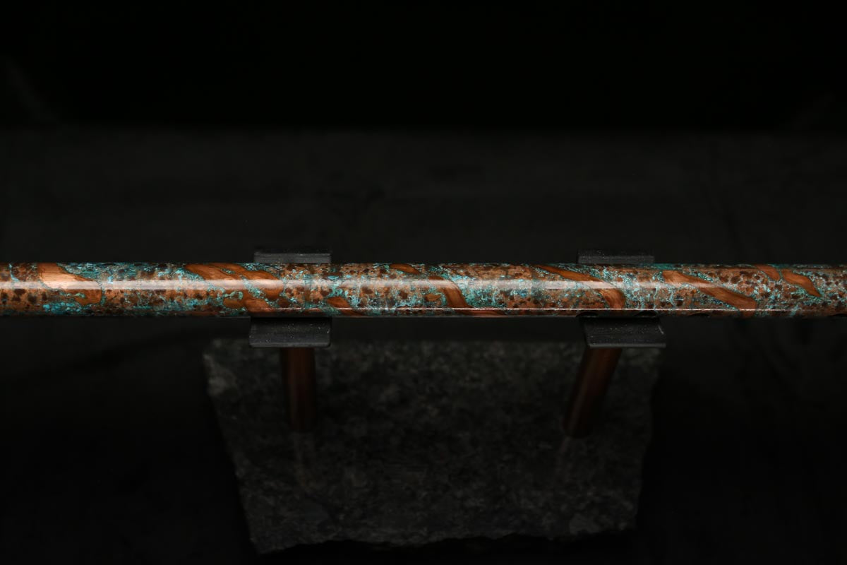 Low C Copper Flute #0122 in Turquoise Storm