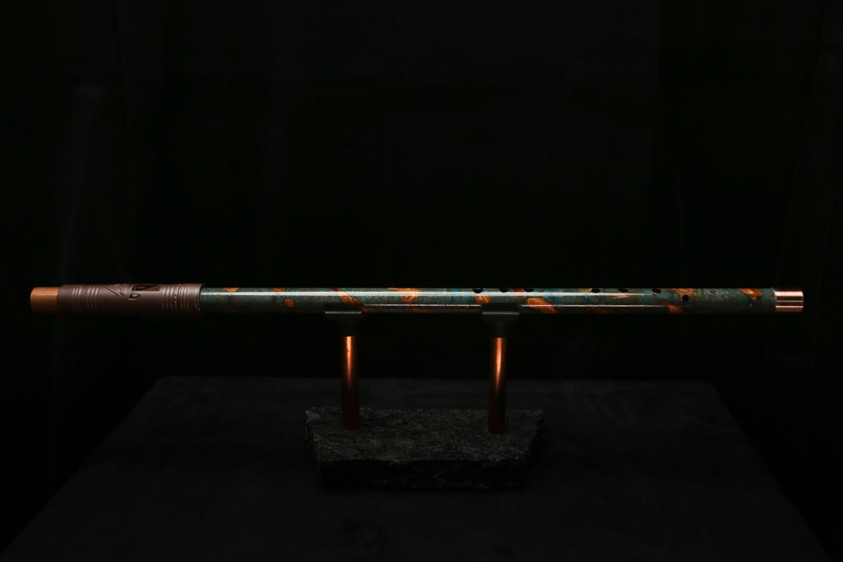Low C Copper Flute #0123 in Forest Flame