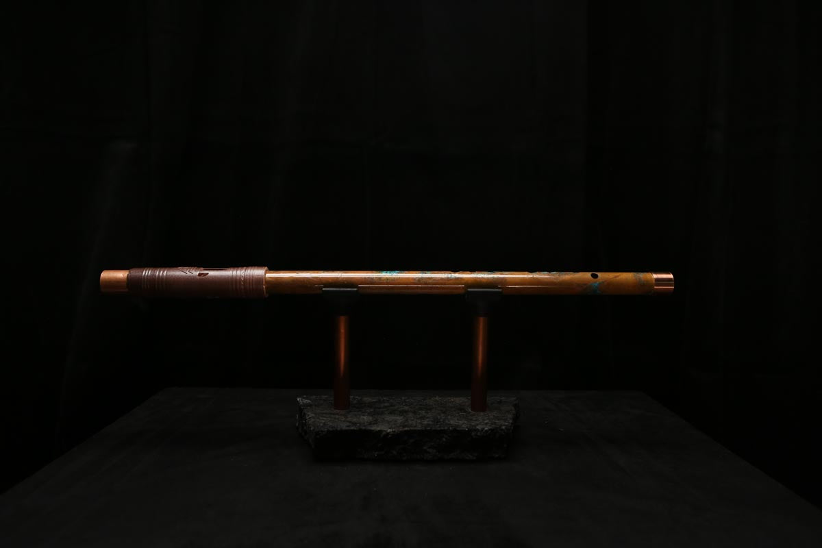 High F (Lullaby) Copper Flute #LE0064 in Emerald Desert