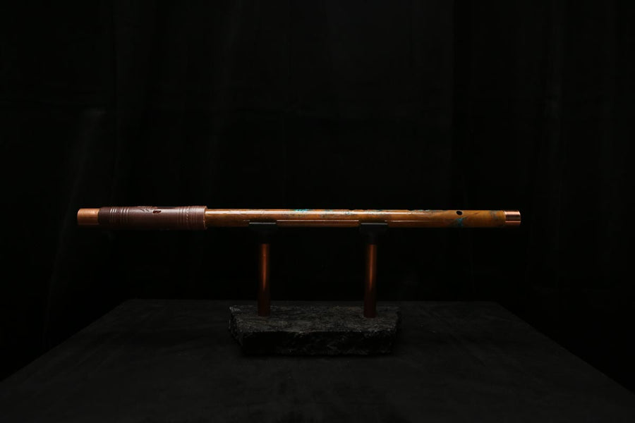 High F (Lullaby) Copper Flute #LE0064 in Emerald Desert