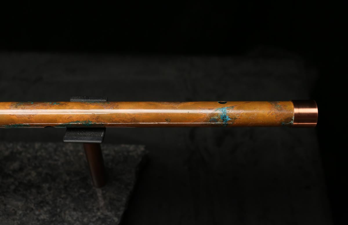 High F (Lullaby) Copper Flute #LE0064 in Emerald Desert