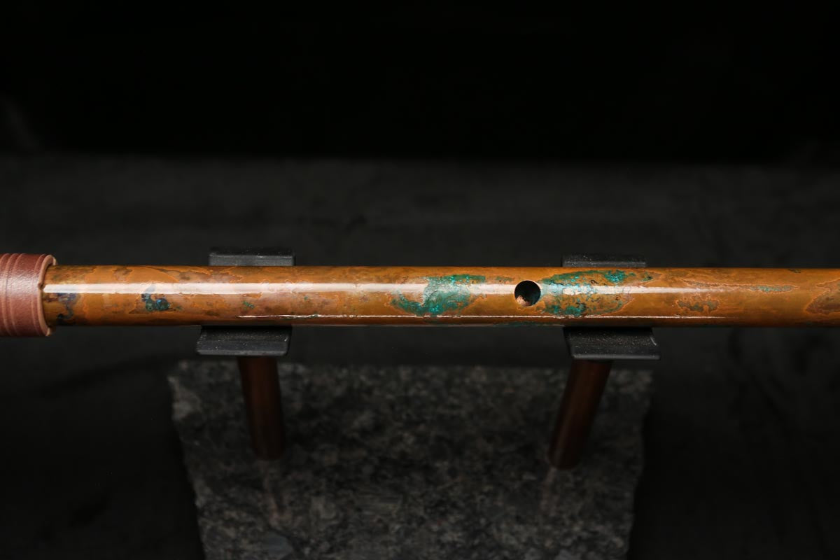 High F (Lullaby) Copper Flute #LE0064 in Emerald Desert