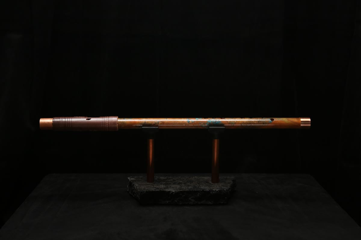 High F (Lullaby) Copper Flute #LE0066 in Emerald Desert